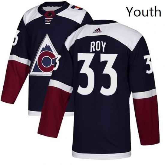 Youth Adidas Colorado Avalanche 33 Patrick Roy Authentic Navy Blue Alternate NHL Jersey
